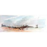 A group of seven 19th century watercolour coastal and marine views,