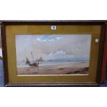 Charles Sim Mottram (1852-1919), Low tide, watercolour, signed and dated '80, 30cm x 51cm.