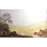 Follower of Francis Nicholson, On the Usk, Monmouthshire, watercolour, 24cm x 40cm.