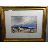 English School (19th century), Ben Lomond viewed across the loch, watercolour, bears monogram,