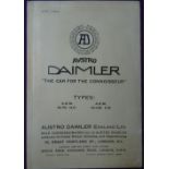 AUSTRO DAIMLER - 8 sided card illustrated folder for the English sole concessionaire,