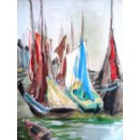 A group of assorted mainly 20th century watercolours of seascapes and boats,