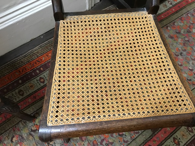 A Regency rosewood cut brass inlaid and strung dining chair, with cane seat. - Image 2 of 4