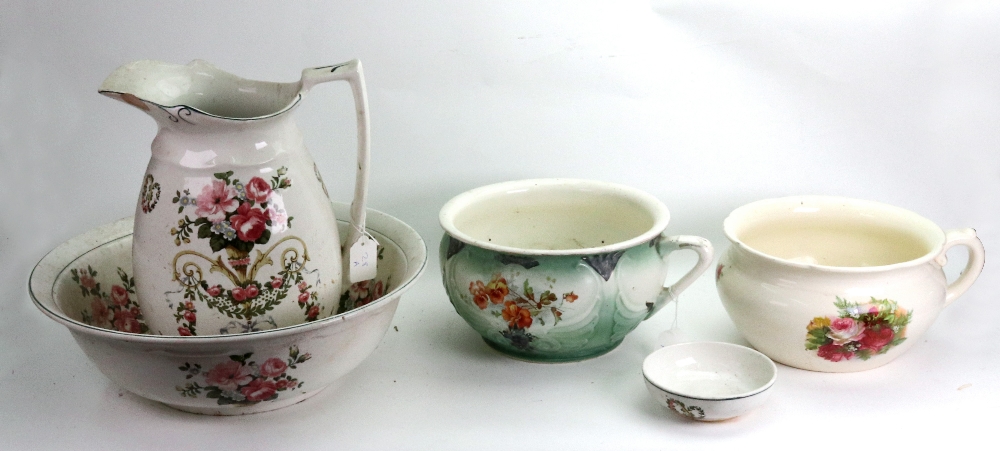 A Cetem ware 'Hong Kong' pattern five piece toilet set, a Bristol ware three piece toilet set, - Image 2 of 2