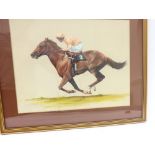 F*** Seere, (British, 20th Century), A Jockey on a racehorse,