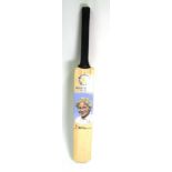 Hampshire Cricket - a bat painted with a head and shoulder portrait of David Gower dated '09 and