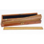 A late Victorian rectangular mahogany rulers box,