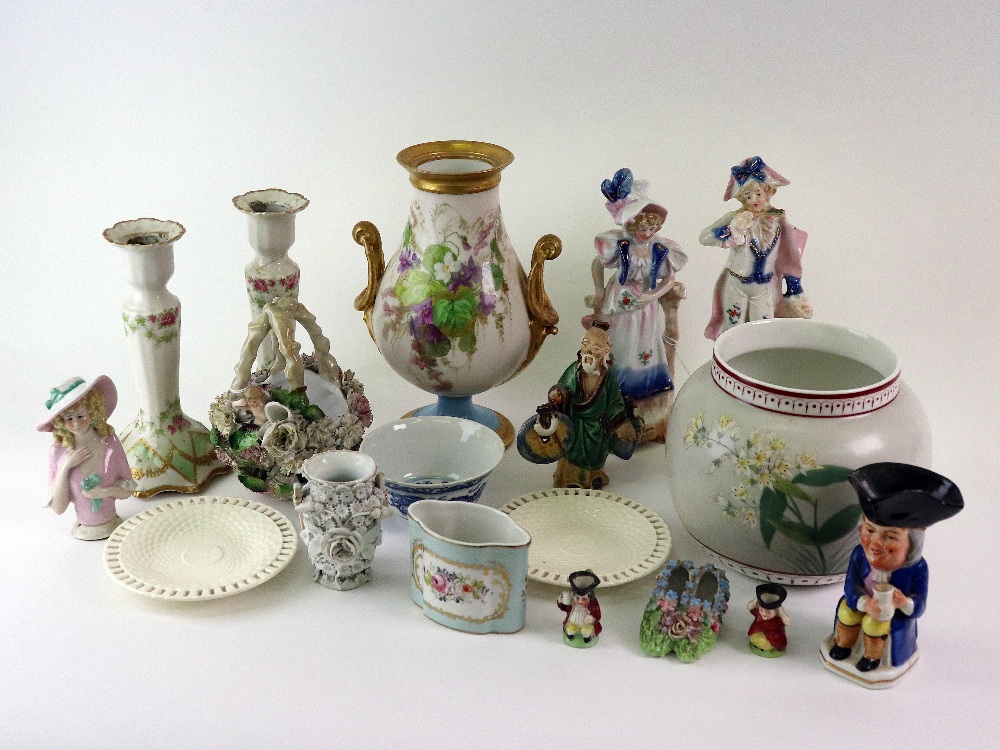 A collection of continental ceramics, mostly 19th century,