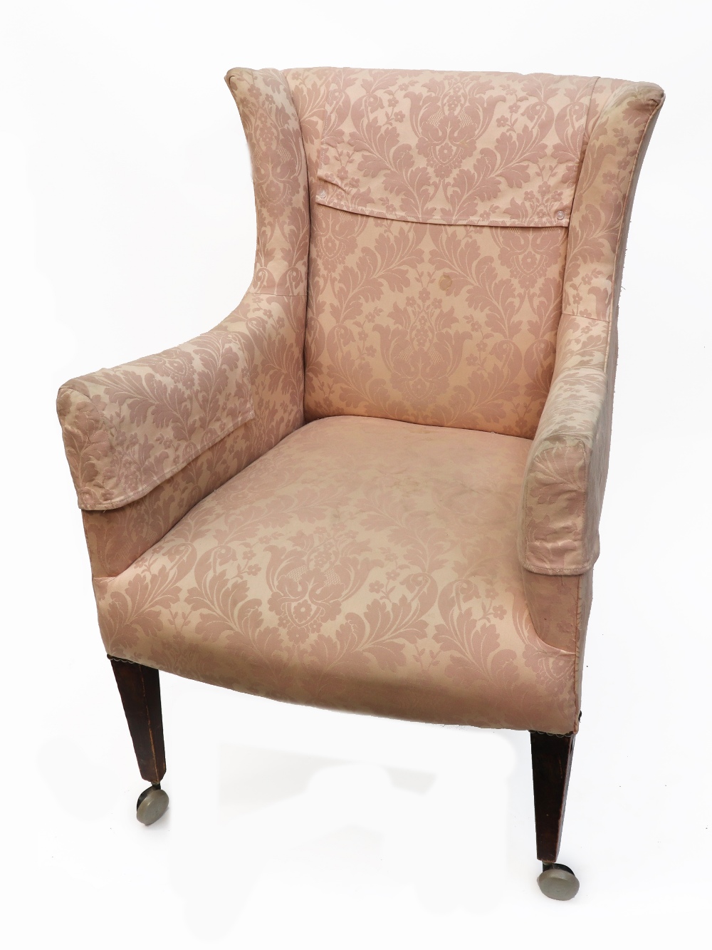 An Edwardian armchair, upholstered in pink, - Image 2 of 2