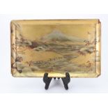 A Japanese gold lacquered rectangular dish, Meiji,