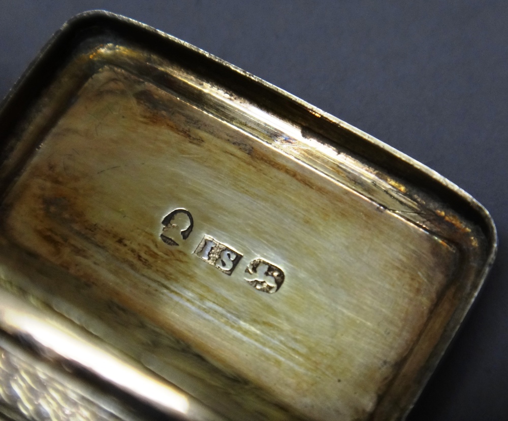 A George III silver rectangular vinaigrette, with a gilt floral and foliate pierced grille, - Image 4 of 4