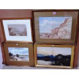 A group of four 19th century watercolours, of landscape and coastal subjects.