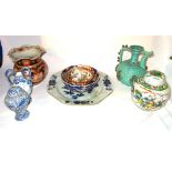 Asian ceramics, including; ginger jars, vases, large plate and sundry, (qty).