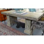 A large 20th century faux stone altar table,