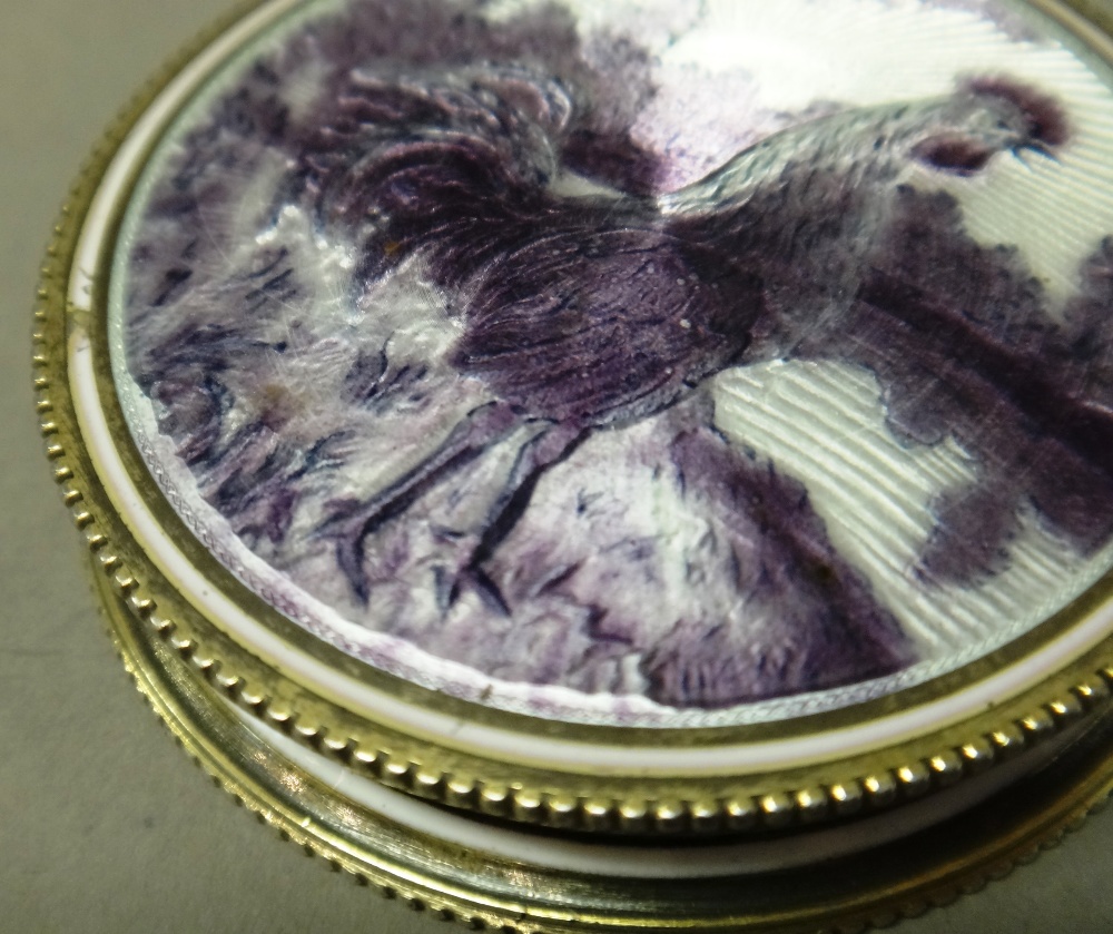 A silver gilt and lilac coloured enamel circular box, - Image 2 of 5