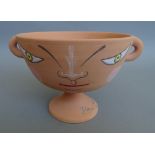 Jean Cocteau (French, 1889 -1963) 'Enfance', conceived 1971, terracotta twin handled cup, signed,