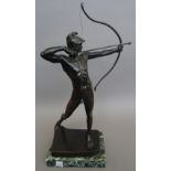 Ernst Moritz Geyger, German (1861-1941), a bronze figure of The Archer,