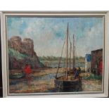 William Arthur Carrick (1879-1964), Low tide, oil on canvasboard, signed, 39cm x 49cm.