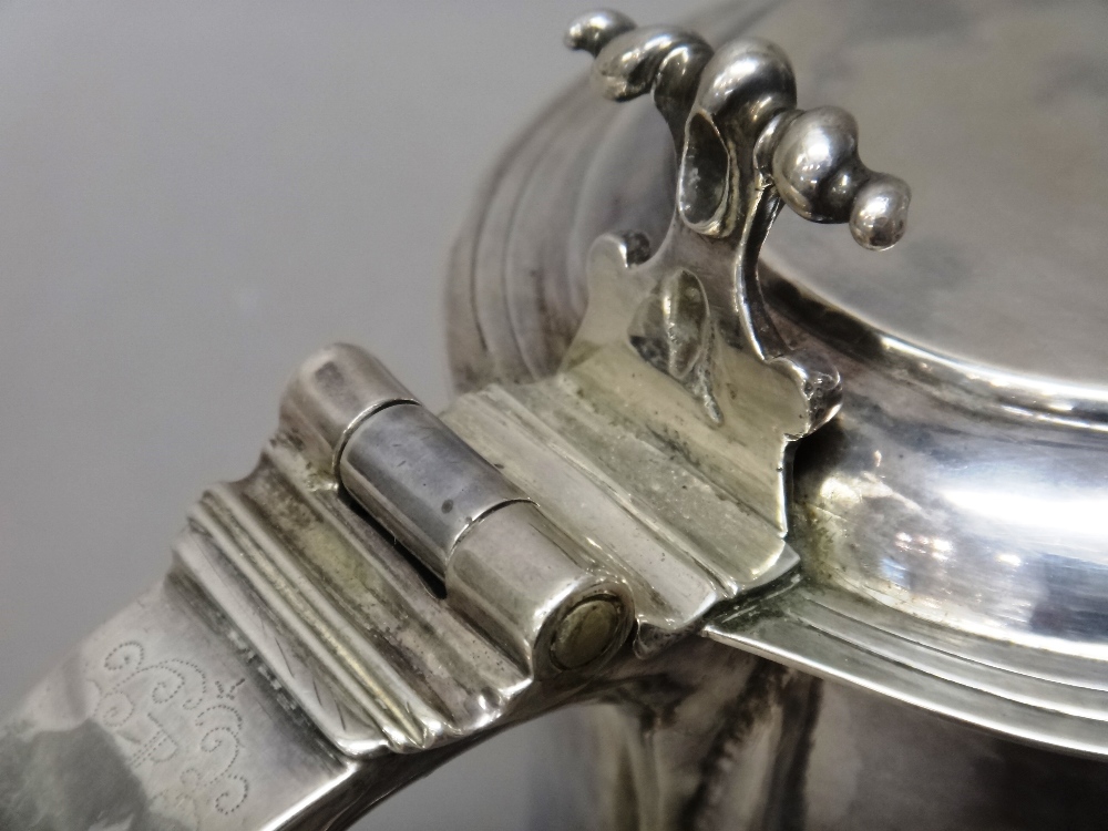 A Charles II silver hinge lidded tankard, of tapering cylindrical form, - Image 2 of 9