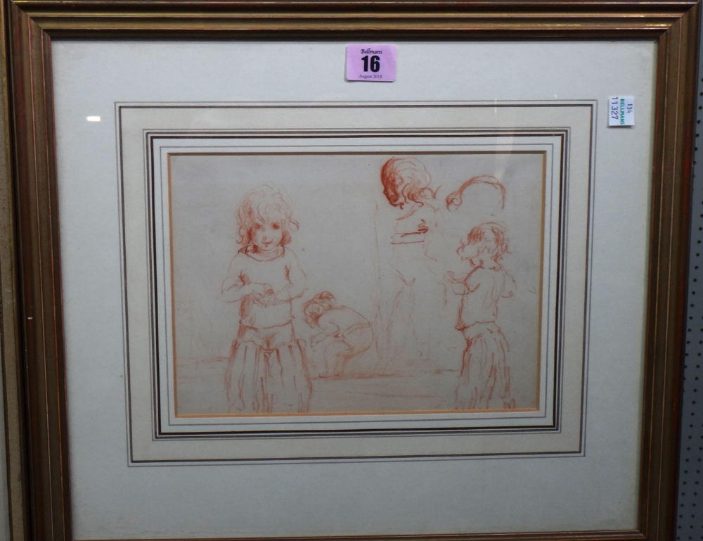 A group of four 19th and 20th century figurative drawings.