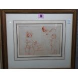 A group of four 19th and 20th century figurative drawings.