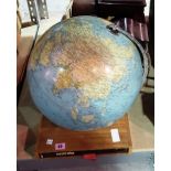 A 20th century terrestrial globe.