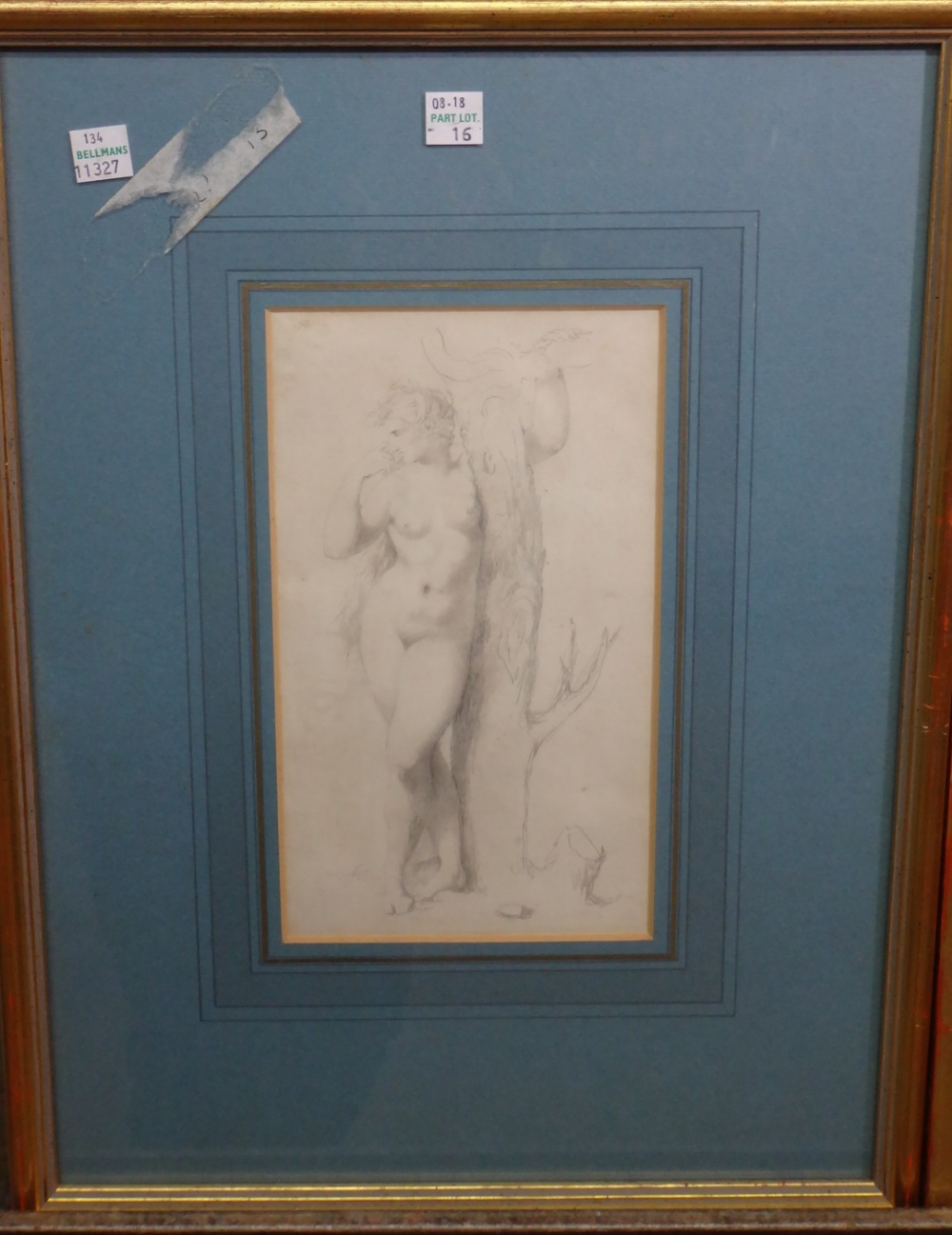 A group of four 19th and 20th century figurative drawings. - Bild 4 aus 4