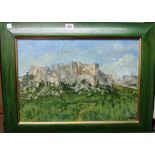 Victor Willis (20th century), Roman fort from the roads to St Remy, oil on canvas, signed,