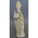 A Dieppe carved ivory figural triptych, 19th century,