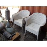 Lloyd Loom; a set of four white painted armchairs, (4).