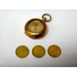 Three Victoria young head shield back half sovereigns, 1846,