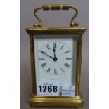 A late 19th century brass cased carriage clock,