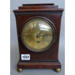 A French mahogany cased mantel clock, late 19th century,