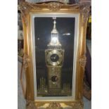 An unusual wall clock formed from clock and watch parts, 20th century, modelled as Big Ben, stamped,