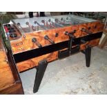 GARLANDO; a 20th century faux burr walnut football table, 153cm wide x 98cm high.