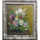 R** T** (19th/20th century), Still life of flowers, oil on canvas, signed with initials,