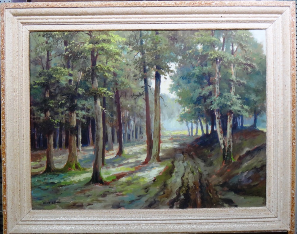 Alex Lefort (1908-1954), A wooded path, oil on canvas, signed, 44cm x 59cm. - Image 4 of 4