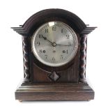 An oak domed case mantel clock, early 20