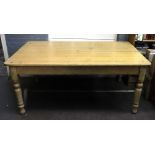 A Victorian style waxed pine kitchen tab