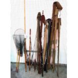 A quantity of vintage fly and sea fishing rods and related accessories, (qty).