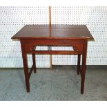 A 19th century walnut rectangular side table, 84cm wide x 70cm high.