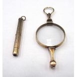A 9ct gold cased propelling toothpick,