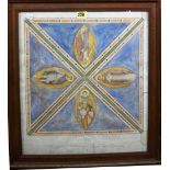 English School (early 20th century), Plan of a ceiling from the Chiesa of San Michele, Florence,