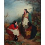 Follower of Erskine Nicol, Gypsy gossip by the wayside, oil on canvas, 51cm x 41cm.