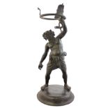 An Italian bronze figure of Silenus, Neapolitan foundry, after the Antique,