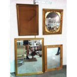 A 20th century gilt framed rectangular mirror, 87cm wide x 115cm high,