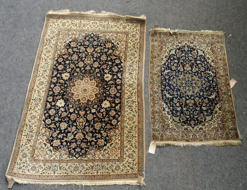 A Nain part silk rug, Persian,