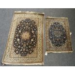 A Nain part silk rug, Persian,