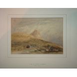 Attributed to David Cox (1783-1859), Cerig Armin Castle, South Wales, watercolour, unframed,