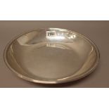 A French shallow bowl, of circular form, with a reeded rim, the underside initial engraved,
